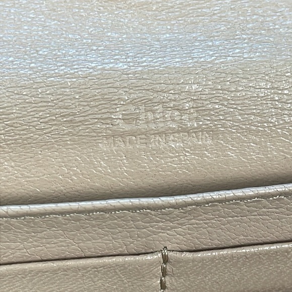 Chloe Leather Tricolor Envelope Flap Long Continental Wallet Snap Tan Pink - Picture 15 of 17
